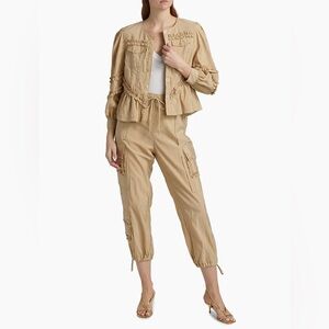 Cinq à Sept Nissan Ruffled Parachute Crop Pants and Jacket. Both size M.